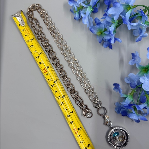 Origami Owl Wedding Themed Silver Necklace with Something Blue Charm - Picture 4 of 4